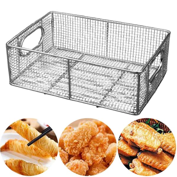 Friturekurv si-kurv rektangulær robust køkkensi til madlavning 30x20x10 cm