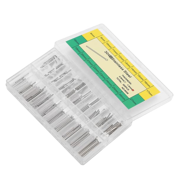 1 mm Armbåndsurremstift Split Stift Rustfrit Stål Urdele Sortiment 8‑27 mm 0.1