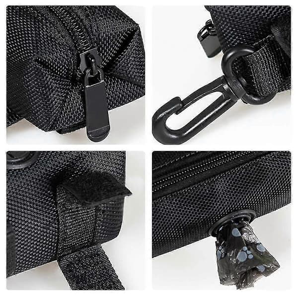 Mini hundepose-dispenser til affaldsposer til kæledyr + holder til opsamlingsposer Black