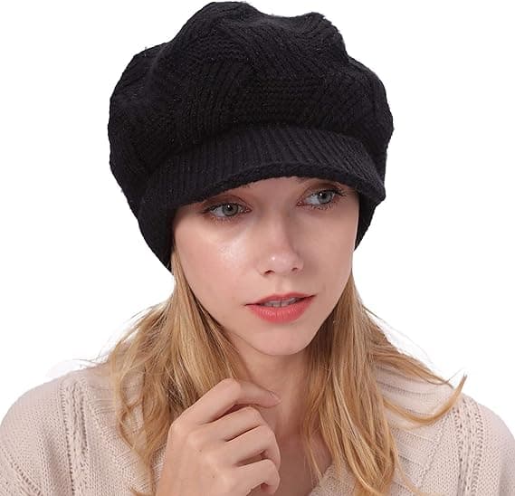 Dame Vinter Varm Hette Strikket Slouchy Hette Strikket Hette Med