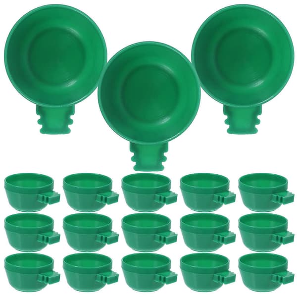 25 stk. Fuglefoderautomat Vanddispenser Multifunktionel hængeskål til papegøjer, nymfeparakitter, duer og mere – Design der gør fodring let 4.00X4.00X2.50CM Green