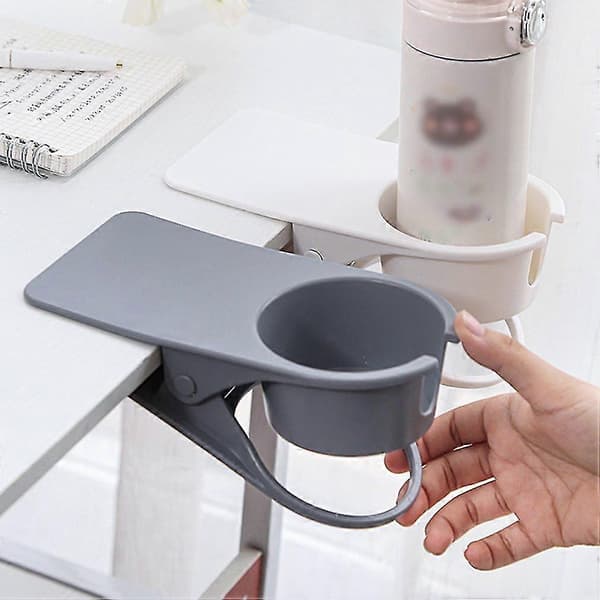 Kreativ kaffedrickskopphållare, bordssidesvattenkopphållare, kontorsskrivbordsfast kopphållare grå