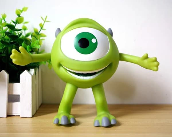 Monsters University Mike Wazowski Mr Q Spargris PVC Action Figur Modell Leksaker