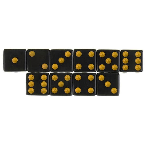 3-4-pak 10 stk/sæt plastikterninger D6 6-sidede prikkede terninger til D&D RPG legetøj gul 3 Pcs