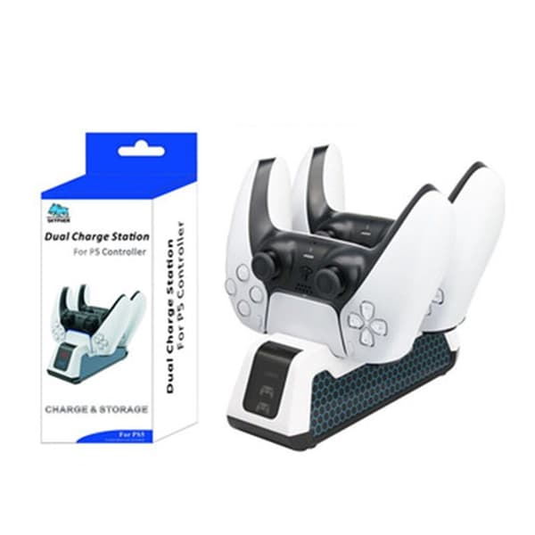 Dobbelt controller-oplader Type-C ladestation, egnet til PlayStation 5-controller