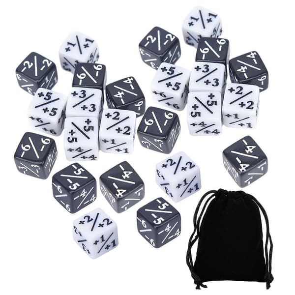 24x teller-terning D6 akryl for brettspill rollespill festutstyr