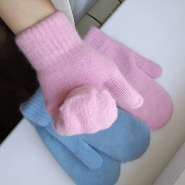 Vinter Hold Varm Plyshansker Elastisitet Myke Hele fingre lysegrå 21,5*7,5cm camel