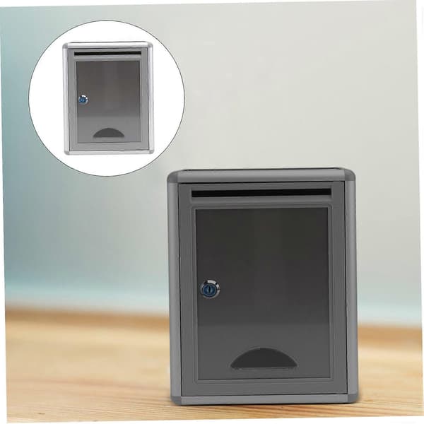 LEORX 1 st väggmonterad säkerhetsröstlåda i aluminiumlegering, låsbar Silver
