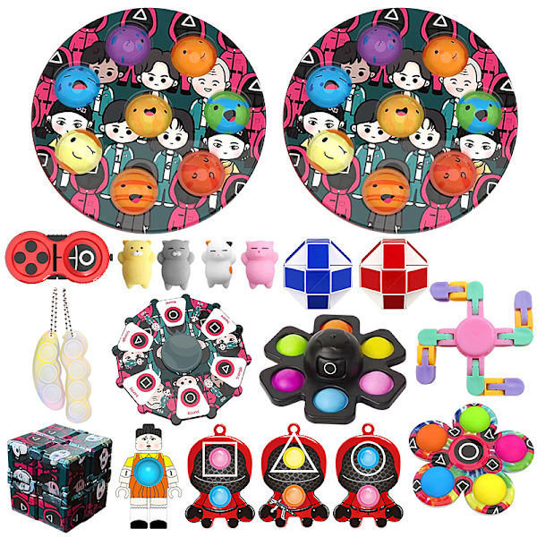 Squid game Fidget Toys Sensory Pop it set Julklap Fyndiq