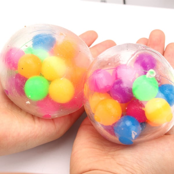 2 Fidget sensoriska fidget leksaker Pressa bollen multicolor