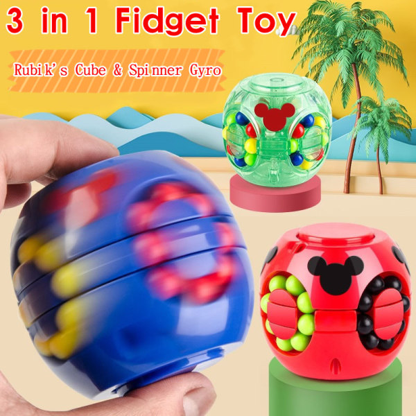 Mini Fidget Toy Spinner Gyro Rubiks kub för barn Vuxna
