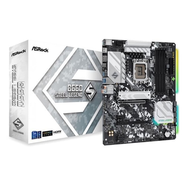 ASRock B660 Steel Legend moderkort - DDR4 SDRAM - SATA-600 - LGA1700 - 12:e generationens Intel® Core-processorer