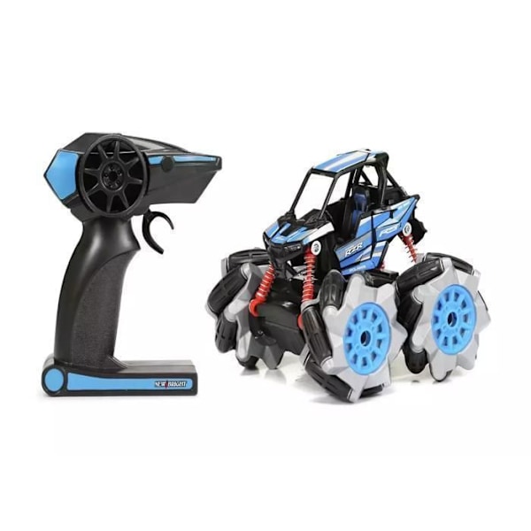 Polaris rc radiostyrd bil slide allt terräng roterande hjul 1:18 multidirektionell stunt 4x4 BLÅ