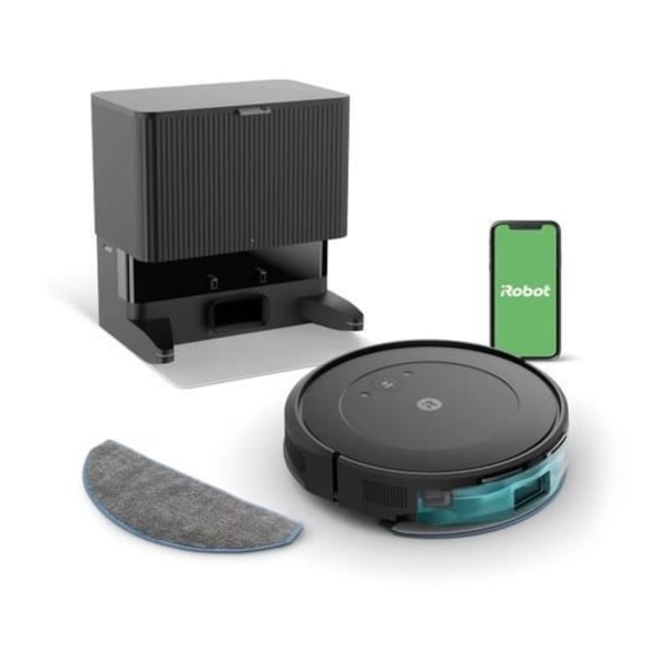 Robotdammsugare - IROBOT Roomba Combo® 2 Essential - Autonomi 120 min - Hög effektivitetfilter - AutoEmpty Svart
