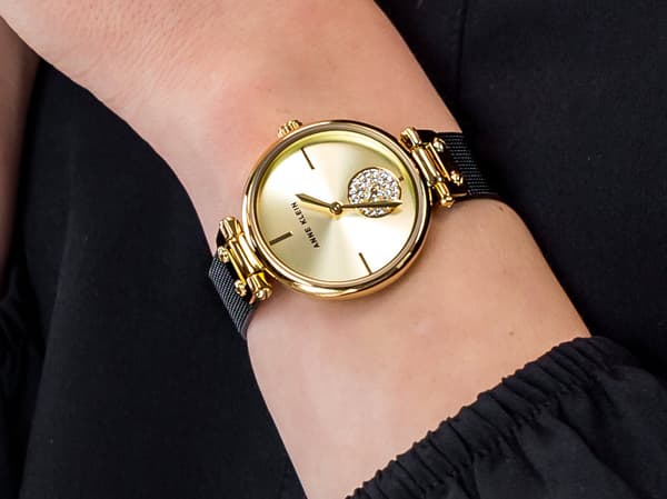 Anne Klein AK/3001CHBK – Damklocka black 34mm x 40mm