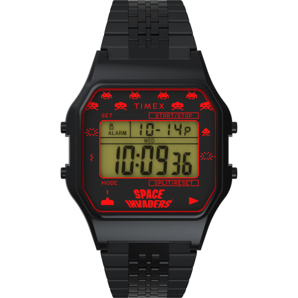 Timex watch Space Invaders TW2V30200 black 34 mm