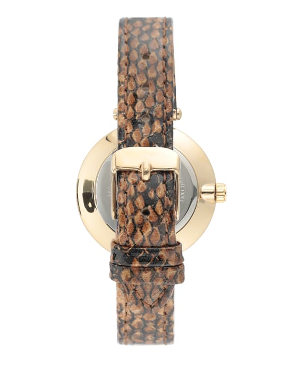 Anne Klein AK/3228BKBN – Damklocka goldtone with brown snake pattern 34mm x 41mm