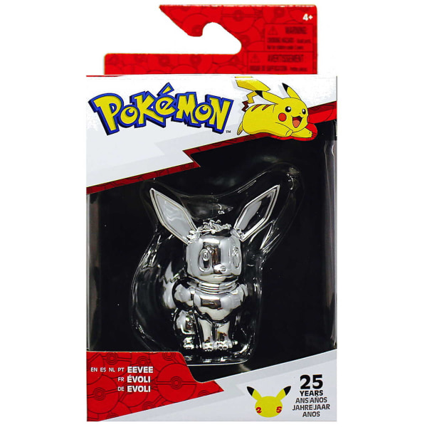 Pokemon 25-års jubilæumsfejring Sølv Eevee-figur