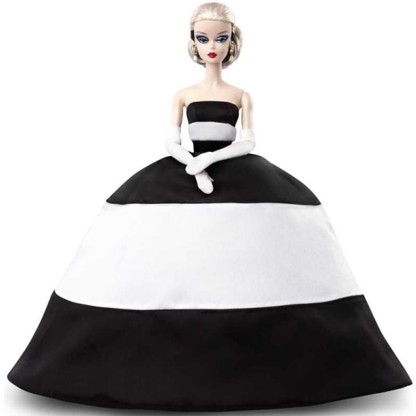 BARBIE BFMC DOLL 2 BLACK AND WHITE SATIN GOLD LABEL