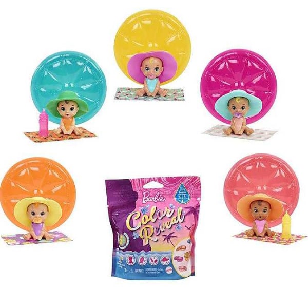 Barbie Color Reveal Baby Dolls med 5 Surprises Sand &amp; Sun Series