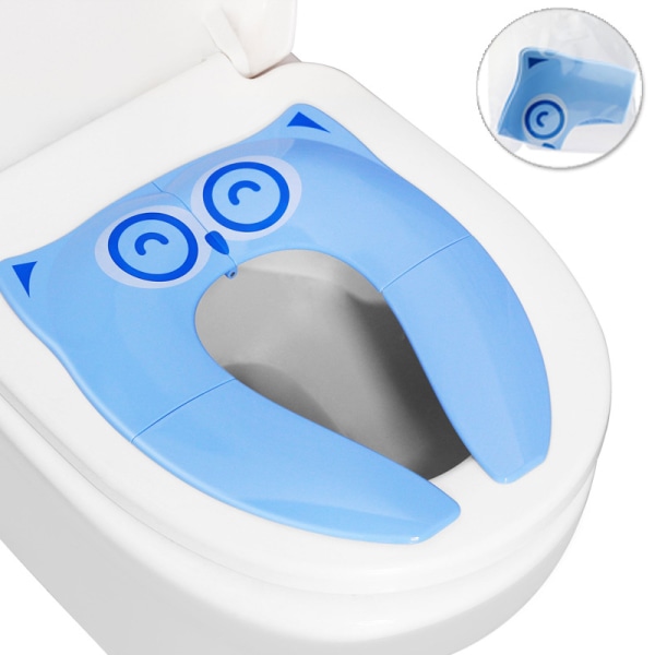 Bärbar barnstol för toalettstol, toalettränare för toddler med förvaringsväska (blå)