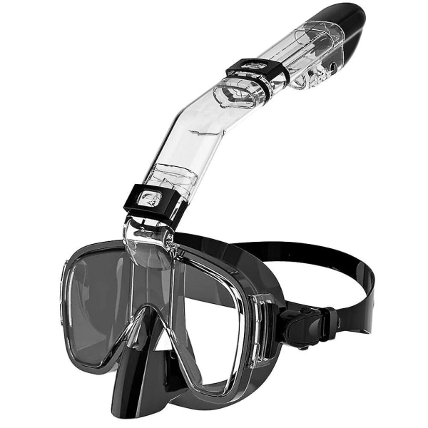 Snorkelmask set för gratis simsnorkelutrustning för vuxna S-M Black