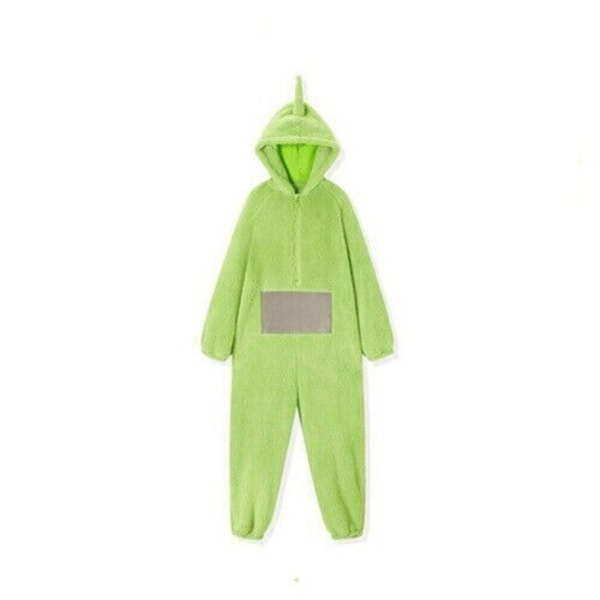 Teletubbies pyjamas höst och vinter flanell förtjockad söt jumpsuit hemkläder (grön) Green