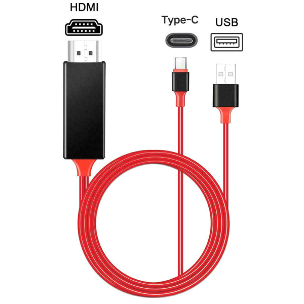 USB 3.1 Typ C till HDMI-omvandlarkabel 4K HD TV-överföringsadapter