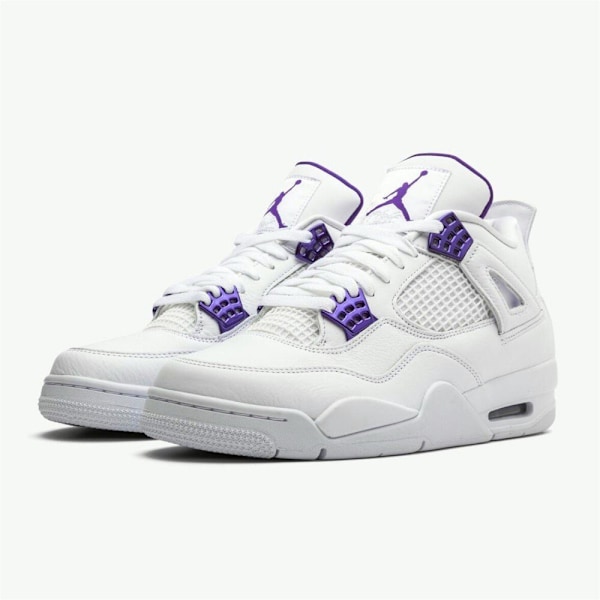 Air Jordans 4 Retro 'Purple Metallic' Original AJ4 Sneakers 36