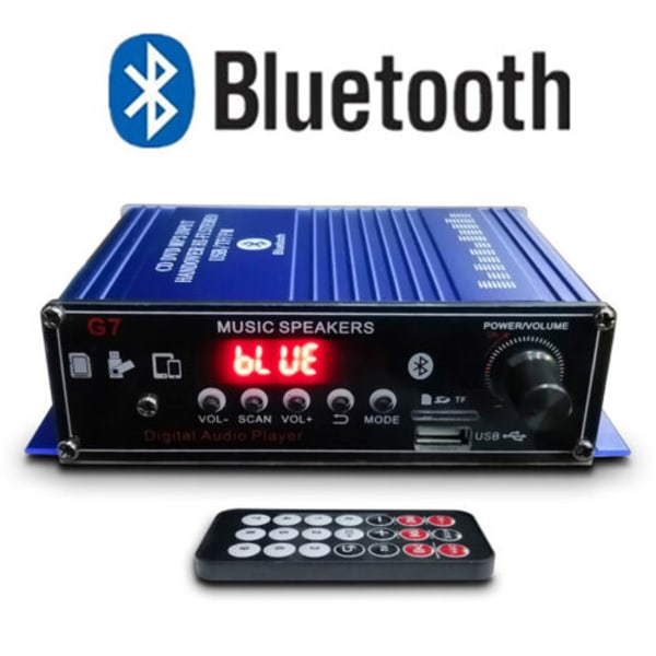 400W Bluetooth HiFi power Audio Digital Stereo FM AMP Blue