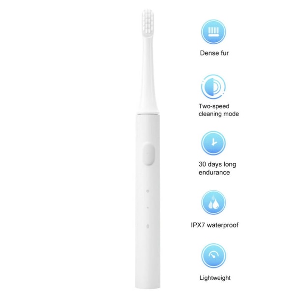 Sonic elektrisk tandborste Färgglad uppladdningsbar IPX7 vattentät Blue T100 toothbrush