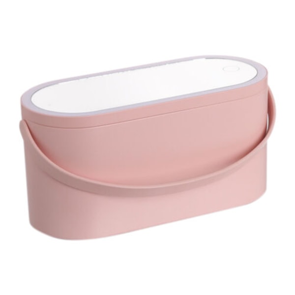 Kosmetikalåda Smycken Smink förvaring case med LED-ljus Pink