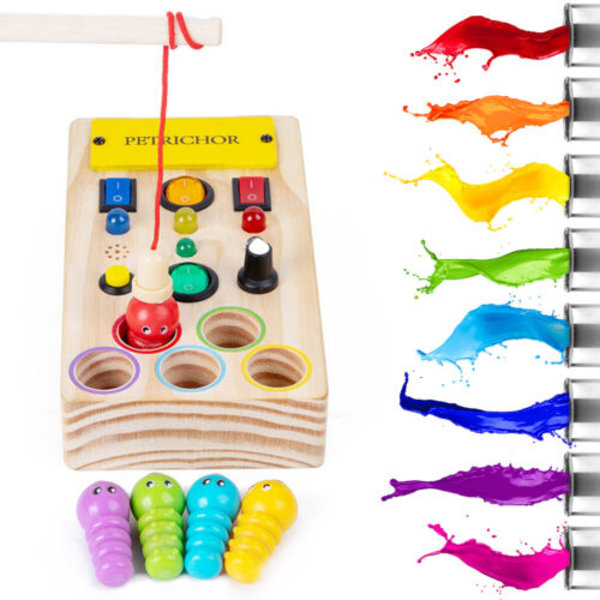 Busy Board Träströmbrytare Busy Board LED-ljus Fish Sensory Toy