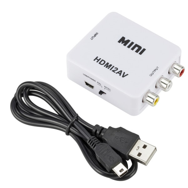 HDMI till RCA AV Adapter Converter Kabel CVBS 3RCA 1080P kompositvideoljud White