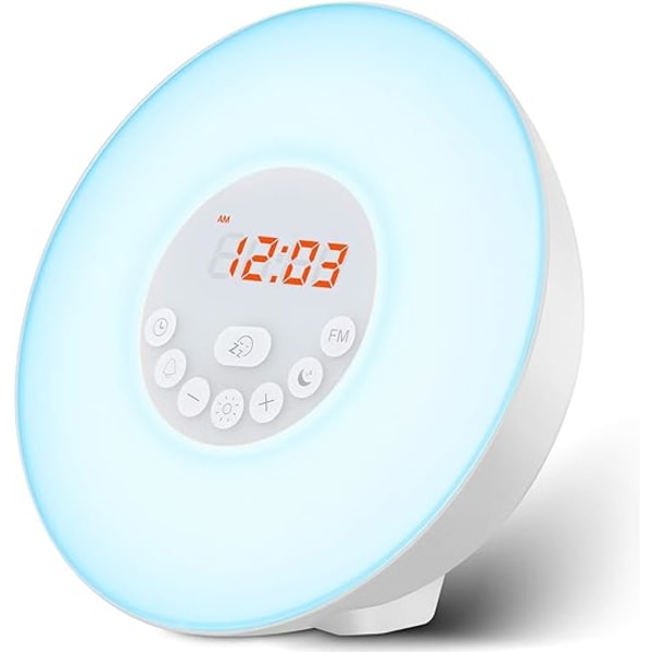 Forynd Sunrise Alarm Clock Wake-up Light - har dubbla larm med soluppgång/solnedgång simulering