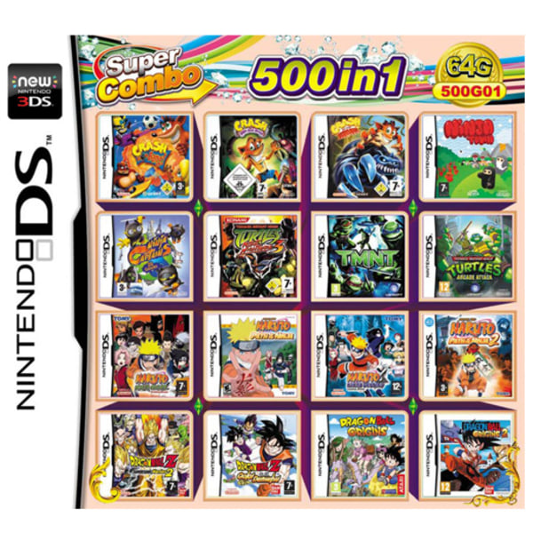 3DS NDS Game Card Combined Card 520 In 1 NDS Combined Card NDS Cassette 208/482 IN1 500 in 01