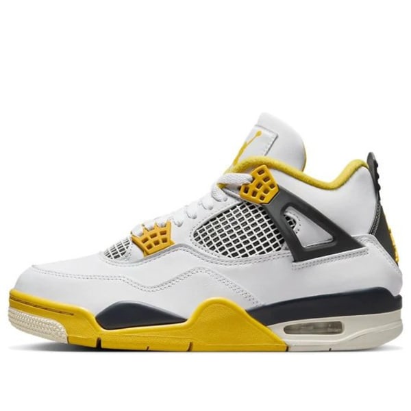 Air Jordans 4 Retro Vivid Sulfur för Män och Kvinnor Original AJ4 Sneakers 39