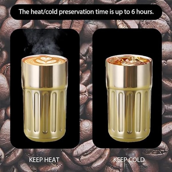 Temperaturdisplay kaffetermos varm och kall läckagesäker kaffekopp med lock i rostfri termoskopp Brown