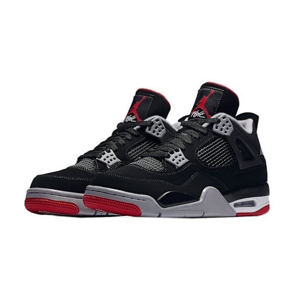 Air Jordans 4 Retro OG 'Bred' 2019   för Män och Kvinnor Original AJ4 Sneakers 40