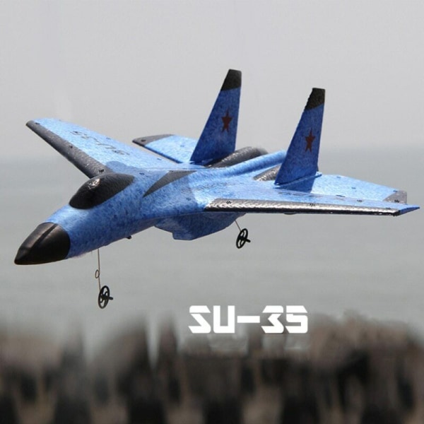 Kid Boy Gift EPP Foam SU-35 modell Plane Toy Fjärrkontroll Flygplan RC Glider Blue