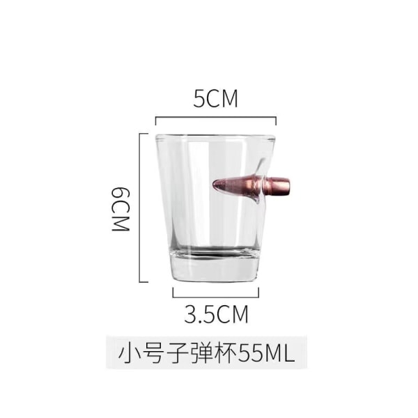 Glas med kulkristallkopp dubbade stridsspetsshotglas A