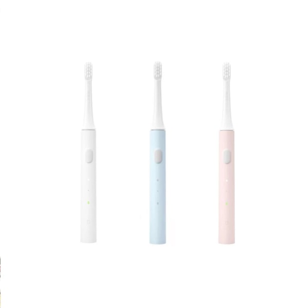 Sonic elektrisk tandborste Färgglad uppladdningsbar IPX7 vattentät Pink T100 and 3pcs toothbrush head