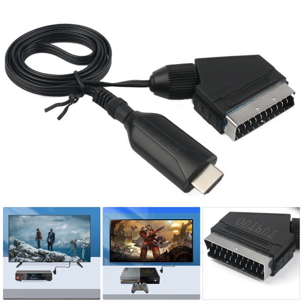 HDMI till SCART-omvandlarkabel Videoljudadapterkabel 1m