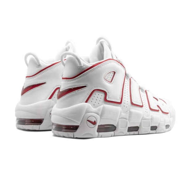 Air More Uptempo 'White Varsity Red för Män och Kvinnor Original Sneakers 46