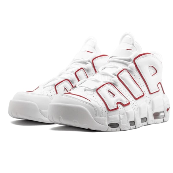 Air More Uptempo 'White Varsity Red för Män och Kvinnor Original Sneakers 39