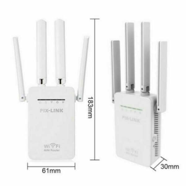 Repeater Trådlös Förstärkare Router Signal Booster 1200Mbps White AU Plug