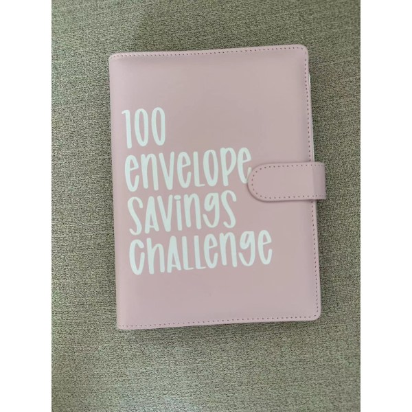 100 kuvertbesparingsutmaning - Budgetpärm, kontantkuvertbesparingar Pink