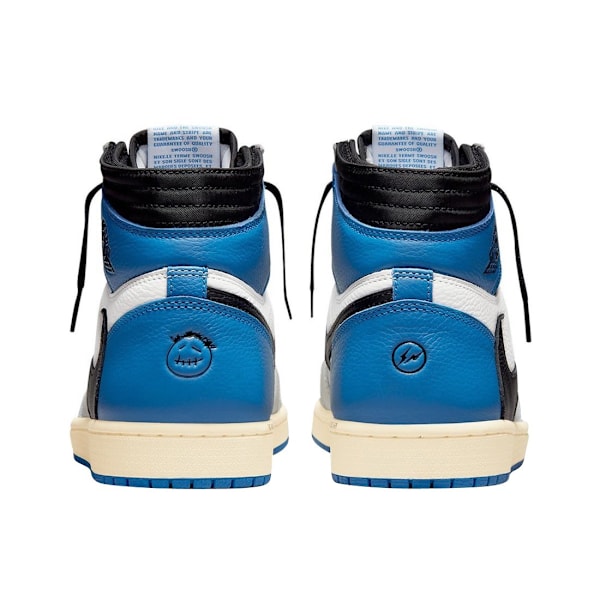 Fragment Design x Travis Scott x Air Jordans 1 Retro High 'Sail Black Military Blue AJ1  Sneakers 42.5