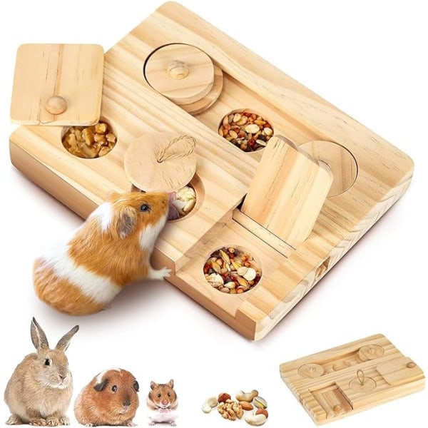 Hamster trä marsvin leksak snack bricka husdjur matningsskål matare landskapsarkitektur