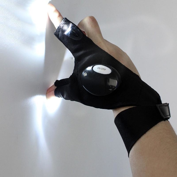 Fingerhandskar med LED-ljus ficklampa Verktyg Gear Rescue Torch Right Hand 1pc